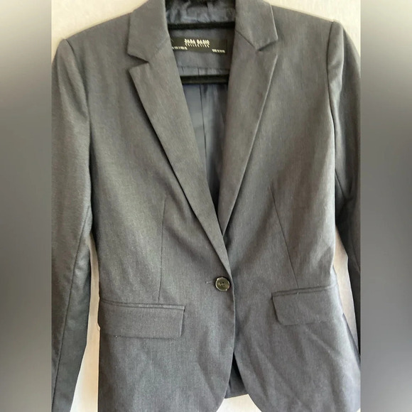 Zara Basic Black 1 button padded Blazer Sz 2 - Picture 3 of 11